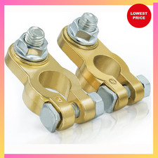 1 Pair Heavy Duty Battery Terminal Connectors Top Post Cable End Clamp Car Marin