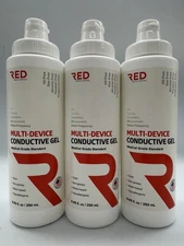 3x Bottles Red Medical Supplies Multi-Device Conductive Gel 8.45floz/250mL