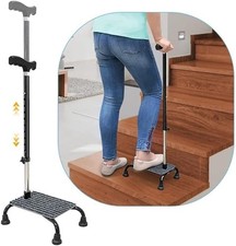 Stair Climbing Cane Half Step Quad Base 180kg Adjustable 78-99cm