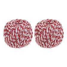 Twine Packing String Wrapping Cotton Twine 75M Red and White Rope,2pcs