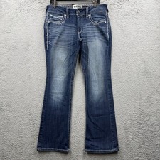 Ariat Real Jeans Womens 30S Blue Marine Mid Rise Stretch Entwined Boot Cut 30x30