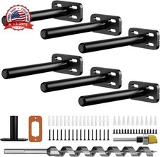 6pcs Wall Shelf Brackets Heavy Duty Floating Shelf Bracket Hidden,Invisible Blac