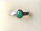 Bague en Tourmaline Verte et Argent sterling 925 Taille 53