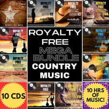 ROYALTY FREE MODERN COUNTRY MUSIC CD MEGA BUNDLE 10 CD PPL PRS LICENCE FREE