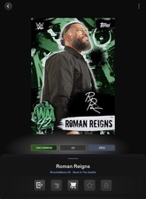 VIDEOGAME Topps WWE Slam - BACK IN THE SADDLE Signature Green - ROMAN REIGNS