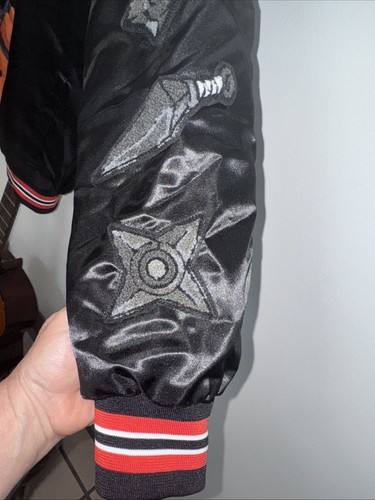 Naruto Allover Embroidered Satin Bomber Jacket Japanese Anime Men's Size XL - Picture 3 of 11