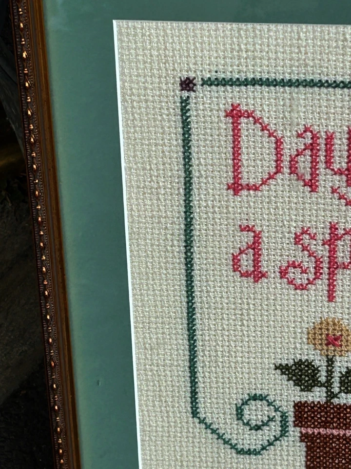 Daughters Cross Stitch Heart In Hand Lizzie Kate Framed Potted Plant - Image 4 of 4