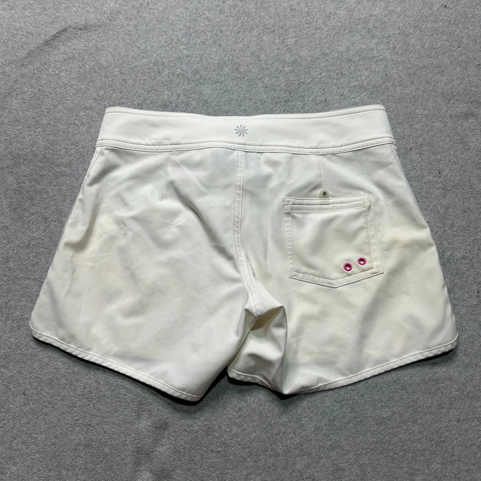 Pantalones Cortos Athleta Mujer 0 Blanco Estampado Paisley 6" Rendimiento Elastizados Natación Foto 2 de 4