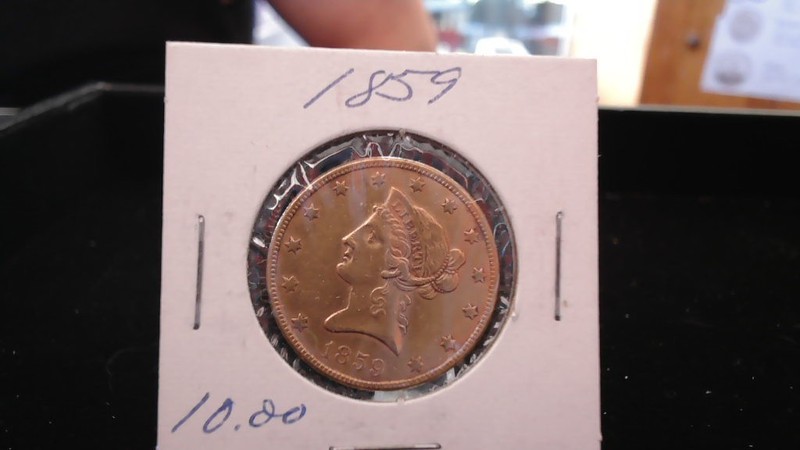 1859 Liberty Head $10 Eagle Gold Coin AU/BU details