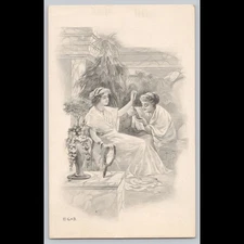 Antique Postcard Elegant Women with Jewelry Baltimore MD