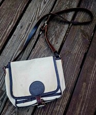 Duluth Pack Medium Deluxe Shell Purse White Cream Canvas Leather Made In USA