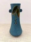Vintage Weller Pottery Cornish Blue Art Deco Flower Vase 8.25"