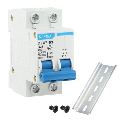 Leitungsschutzschalter Niederspannung AC 25A 400V 2 polig DIN DZ47-63 C25