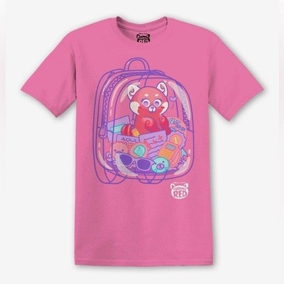 Disney Pixar Turning Red Backpack Pink T-Shirt NEW Size X-Small NWT