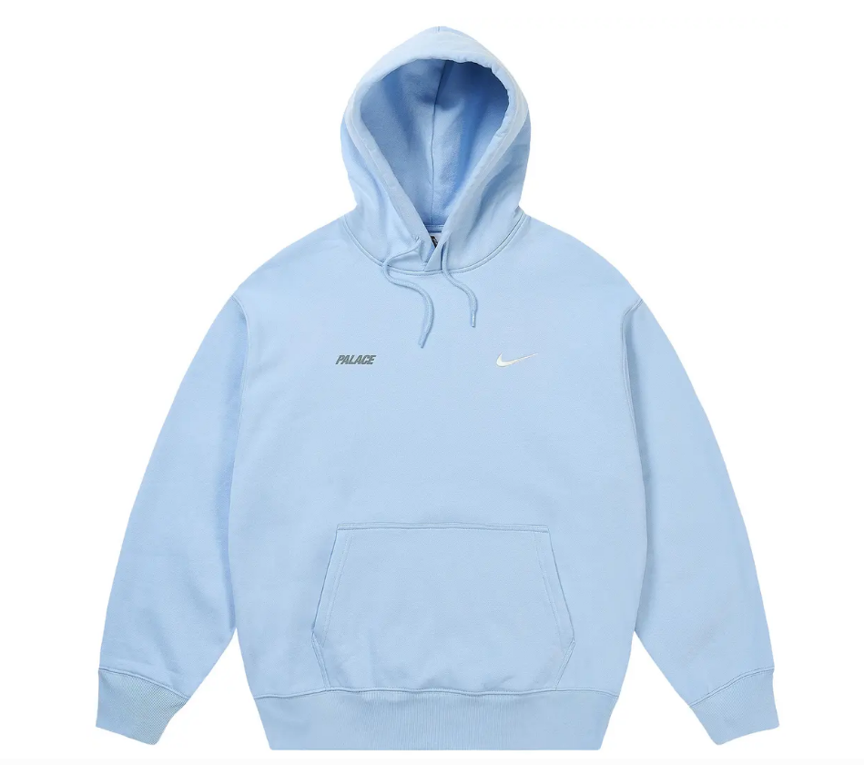 Palace x Nike Font Swoosh Hoodie Sky Blue Large | eBay