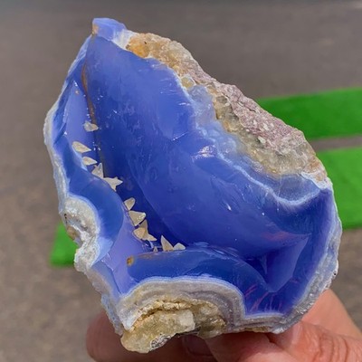 368G Natural Blue striped agate Crystal Chunks piece form Mineral Specimens