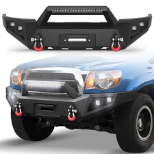 Front Bumper For 2005-2015 Toyota Tacoma with Winch Plate & LED Lights Off-Road