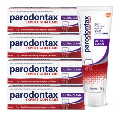 Parodontax Ultra Clean Expert Gum Care Toothpaste - 75gm (Pack of 4) Free Ship