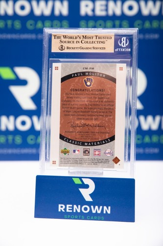 2005 UD Sweet Spot Paul Molitor Classic Materials Beckett 9.5 Gem Mnt #PM POP 1 - Picture 2 of 2