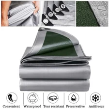 12M Waterproof Tarpaulin Heavy Duty Tarp Car Boat Canopy Tent Cover Shelter