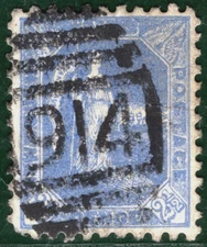 Australia States NSW QV Stamp 2½d *914* Numeral Used {samwells} XBLUE34