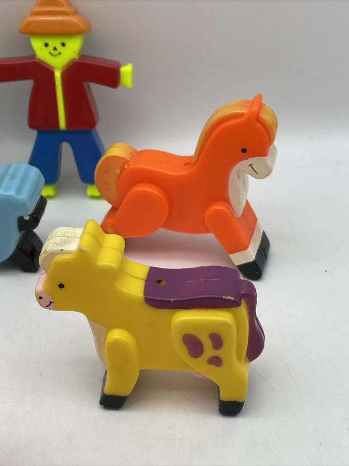 Juguete de repuesto de cuna móvil Fisher Price vintage para bebé animales de granja años 70 Foto 2 de 4