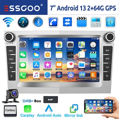 DAB+ 64G Android 13 Autoradio NAVI Carplay Kam Für Opel Astra H Corsa C D Zafira - Bild 1 von 4