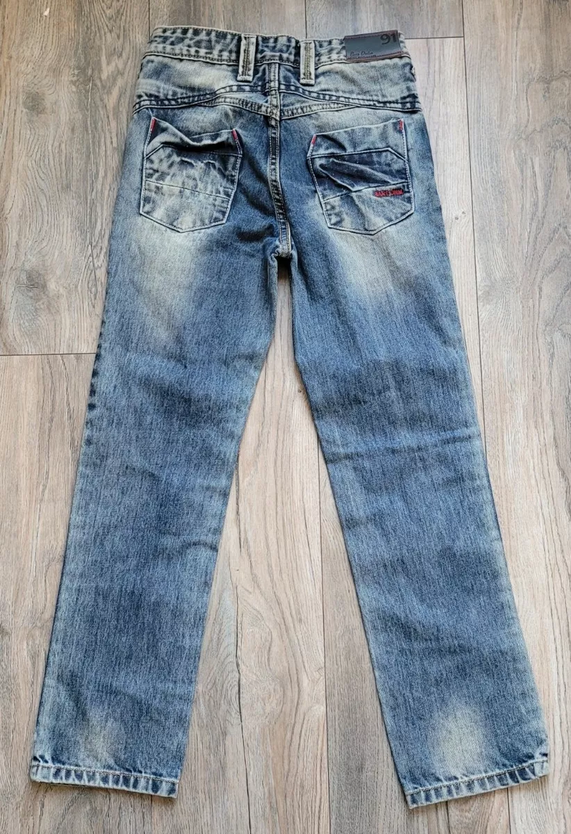 BARE DENIM 91 Boys Kids Skinny Jeans Blue Distressed Pants 100 Cotton Size 9 10