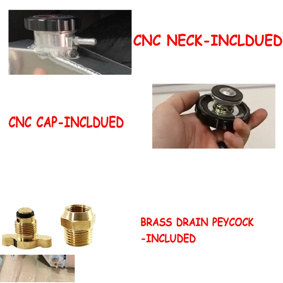 2 ROWS All Aluminum Radiator For 1985-1996 Ford Courier PC Petrol 2.6L EFI MT - image 3 of 4