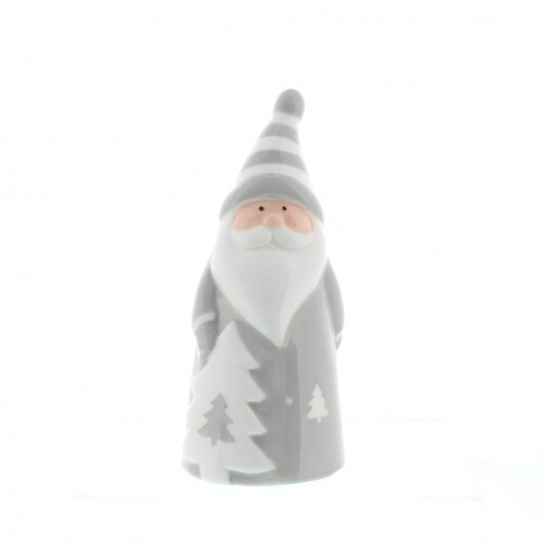 Festive 12cm Dolomite Santa with Trees P045065