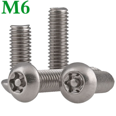 M6 x 18mm/30mm A2 Stainless Steel Torx Security Button Head Machine Screws Bolts