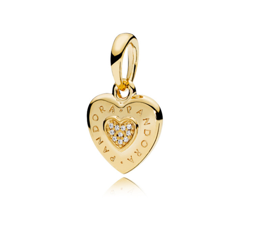 pandora heart necklace pendant 18k gold 