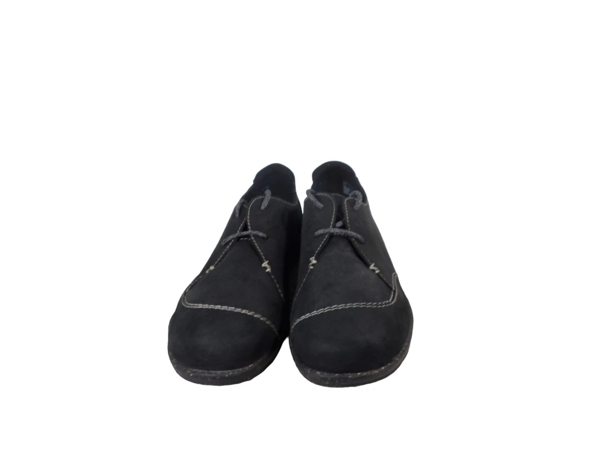 Clarks Roseville Rio Womens Black Leather Almond Toe Oxford Shoes Size 9