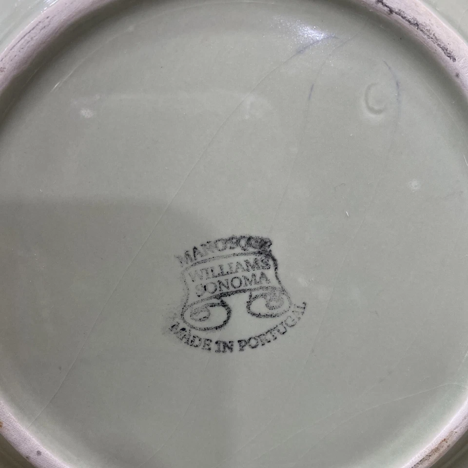 4 Williams Sonoma Manosque salad plates 2 Dinner Plates baroque Portugal Green - Imagem 4 de 4