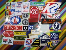 vtg 1970s 1980s Ski Skiing sticker - Fischer Look Olin Rossignol Tecnica