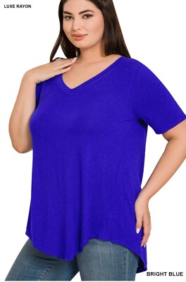 Zenana Luxe Rayon Tops Wholesale Lot Plus Sizes 1x, 2x, 3x, 6ct Per Color