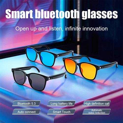 Occhiali da sole smart audio bluetooth nuova moda auricolari aperti 2 altoparlanti - Foto 5 di 16