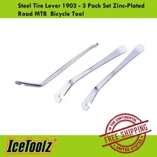 IceToolz Steel Tire Lever 1903 - 3 Pack Set Zinc-Plated Road MTB  Bicycle Tool 