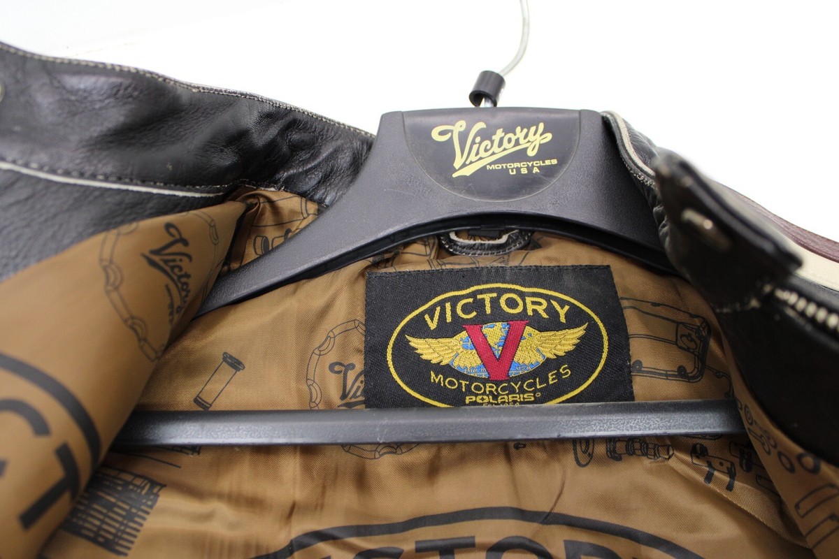Vintage Victory Motorcycle Polaris Letterman Leather Jacket Vintage Victory Motorcycle Polaris Letterman Leather Jacket