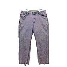 Crest Women Jeans W38 L29 High Rise Straight Bleach Pink Light Wash 