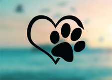 Paw Heart Vinyl Decal