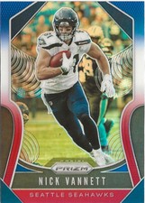 2019 Panini Prizm Football Nick Vannett Red White Blue Prizm SP #257
