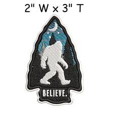 Bigfoot Lives Patch Sasquatch in the Forest Embroidered Iron-On Applique Gift