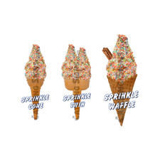 Sprinkle Whippy Ice Cream Cone Stickers Set of 3 - Single, Twin & Waffle Cones