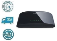 New Black 5 Port Fast Ethernet Unmanaged Desktop Switch Computer Network Station