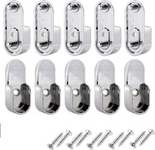 ELEF Oval Closet Rod End Supports 15mm x 30mm w/Rear Facing 5mm Pins. (6) 