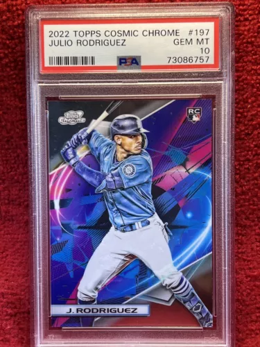 2022 Topps Cosmic Chrome 197 Julio Rodriguez RC MARINERS GEM MINT PSA 10 86757