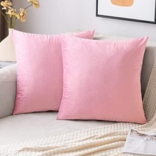 Pack of 2 Velvet Throw Pillow Covers 18x18 Inch Pack of 2 Bright Pink