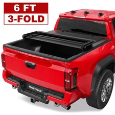 6FT 3 Fold Soft Truck Bed Tonneau Cover For 05-15 Toyota Tacoma Pickup On Top