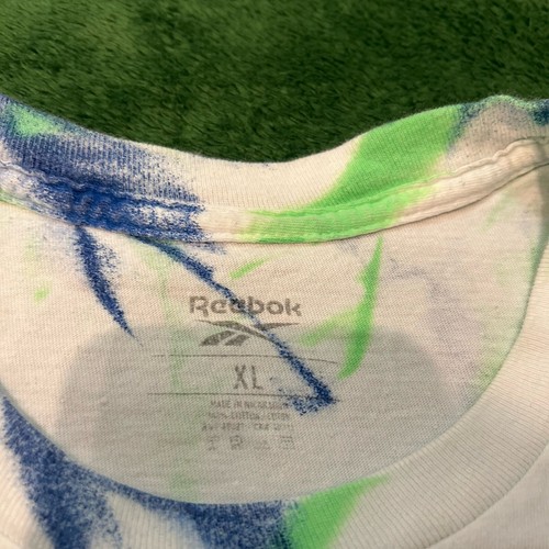 Reebok The Answer Bulldog Tie Dye T Shirt Size Mens Size XL White Green Purple - Picture 5 of 7
